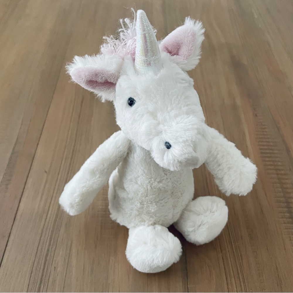 Jellycat Small Bashful Unicorn Plush Stuffed Animal Whit Pink 8”